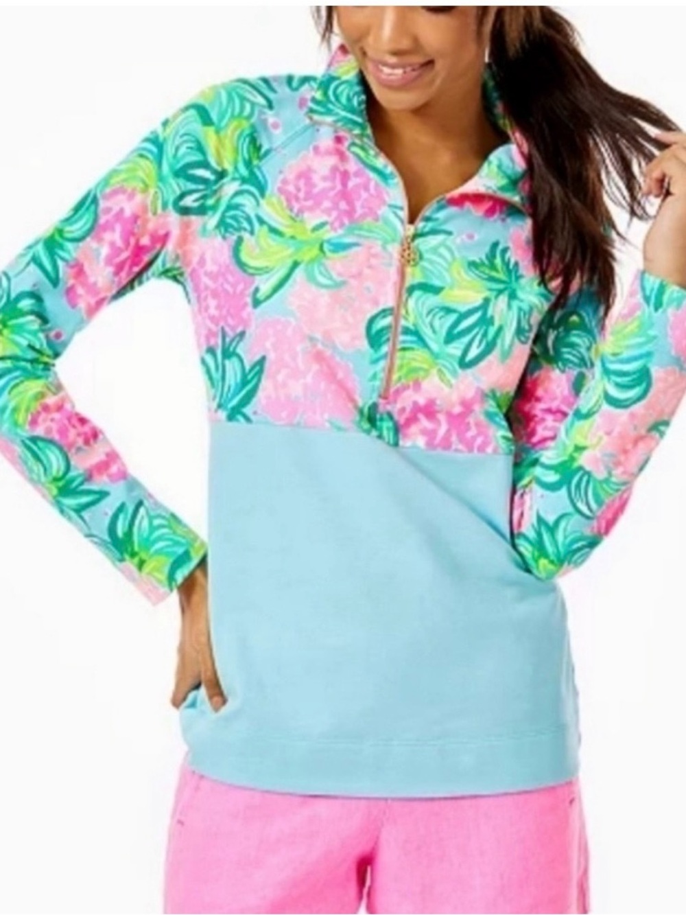 Lilly Pulitzer EUC Noralie Popover Pineapple Shake Size Small
